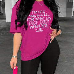 Letter Print Two piece Set T shirt & Biker Shorts Outfit