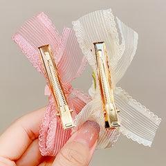 Mesh Bow Flowers Hair Clips for Girls Party Accessories
