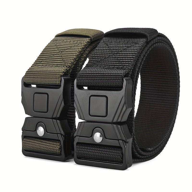 Functional Outdoor Sports Imitated Nylon Tactical Belt Alloy Snap Canvas Belt