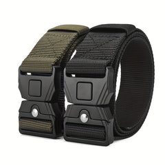 Functional Outdoor Sports Imitated Nylon Tactical Belt Alloy Snap Canvas Belt
