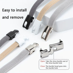 Metal Buckle Lace up Shoelaces Lazy Shoelaces