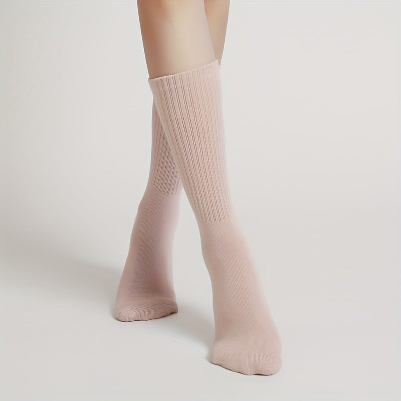 Mid Calf Yoga Socks Anti skid Breathable Sweat Absorption Gripper Socks