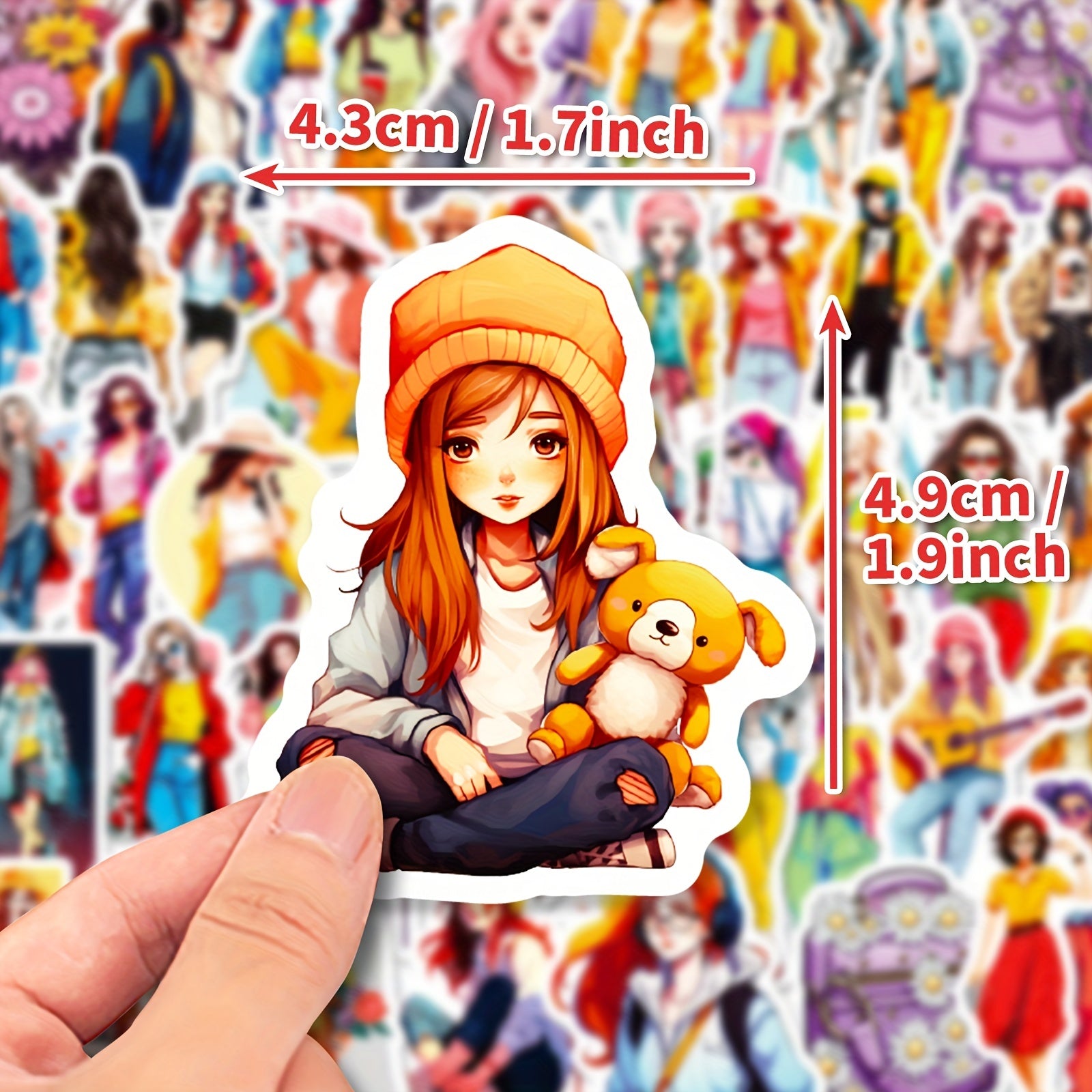 50pcs Waterproof Lady Stickers for Water Bottles Laptops Phones Skateboa