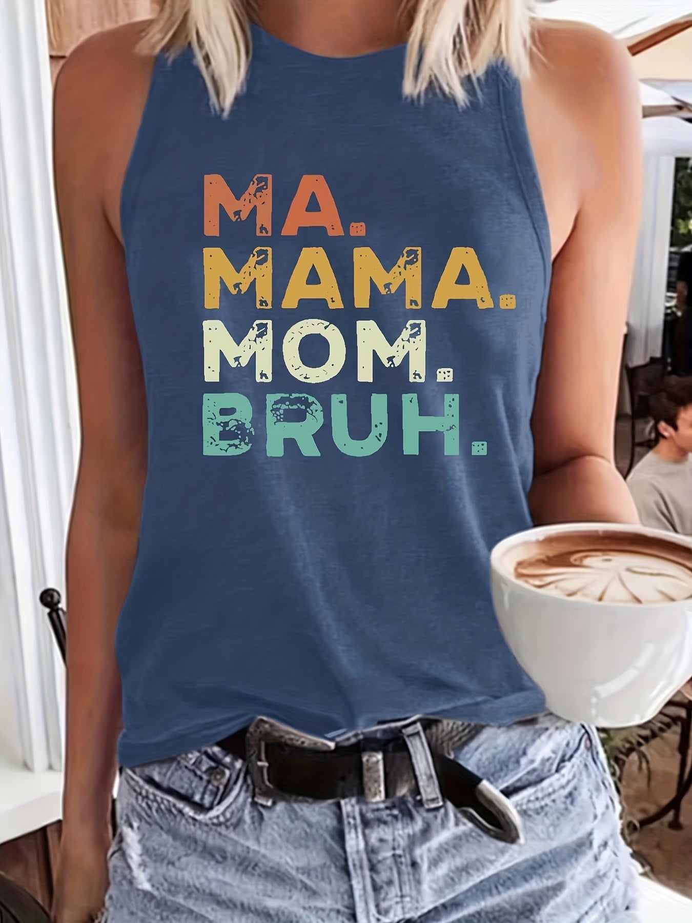 Sleeveless Letter Print Tank Top for Women