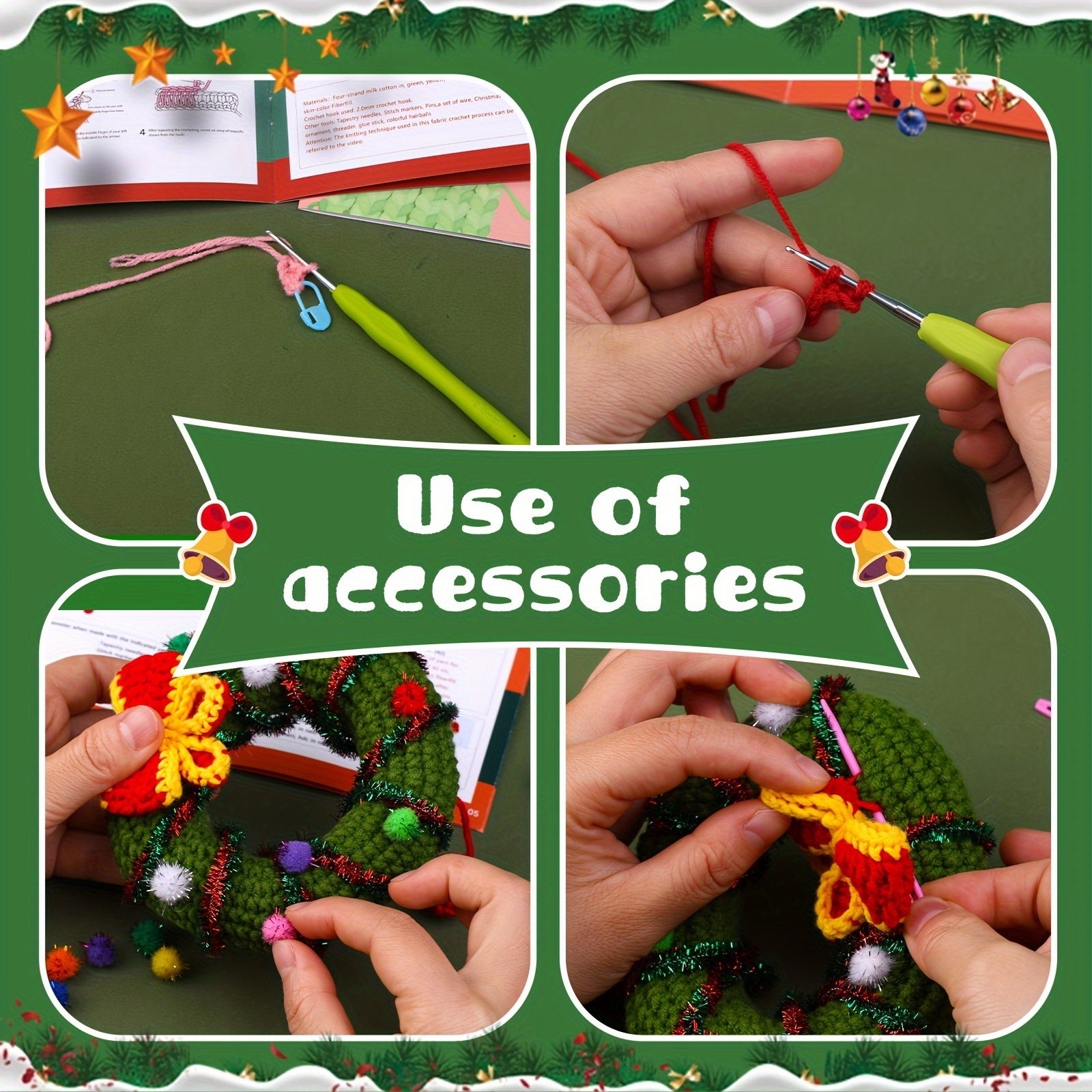Beginner Crochet Yarn Kit for Adults with English Manual - DIY Cartoon Doll