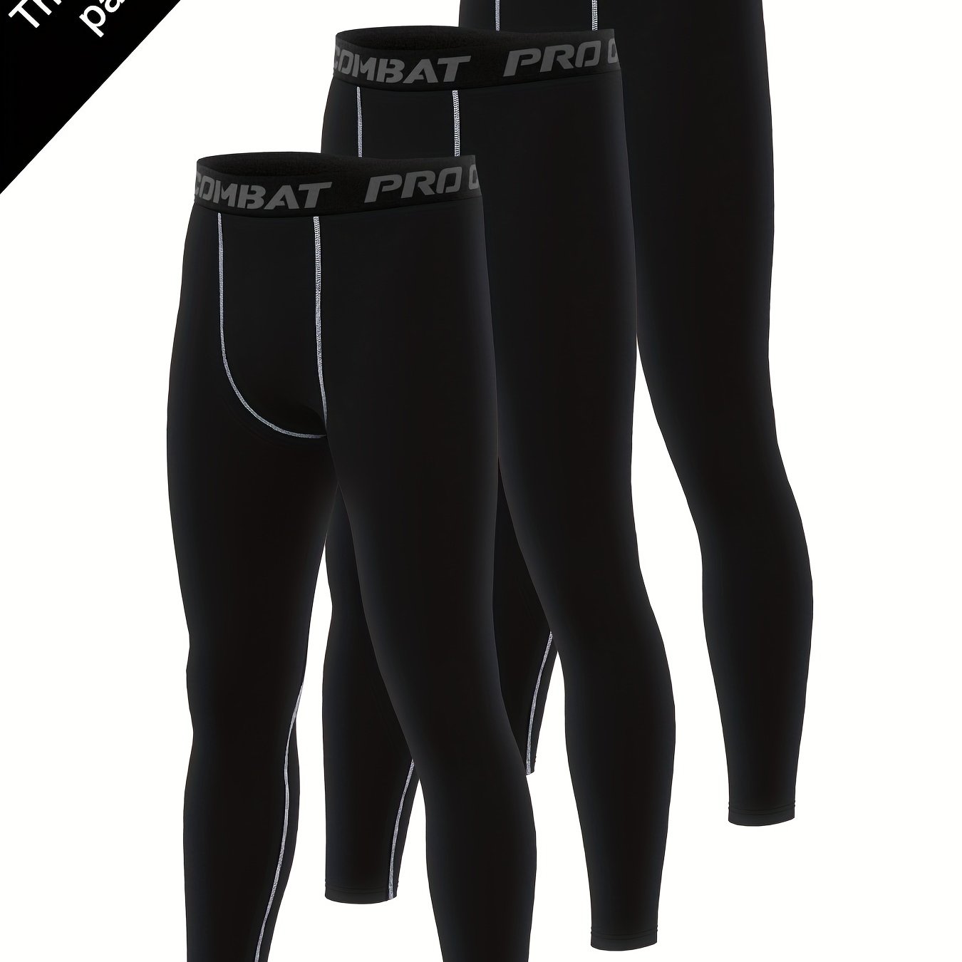Men's 3pcs Leggings Active Sports Compression Pants
