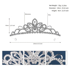 Cubic Zirconia Crystal Tiara Headband Bridal Wedding Hairband Crown