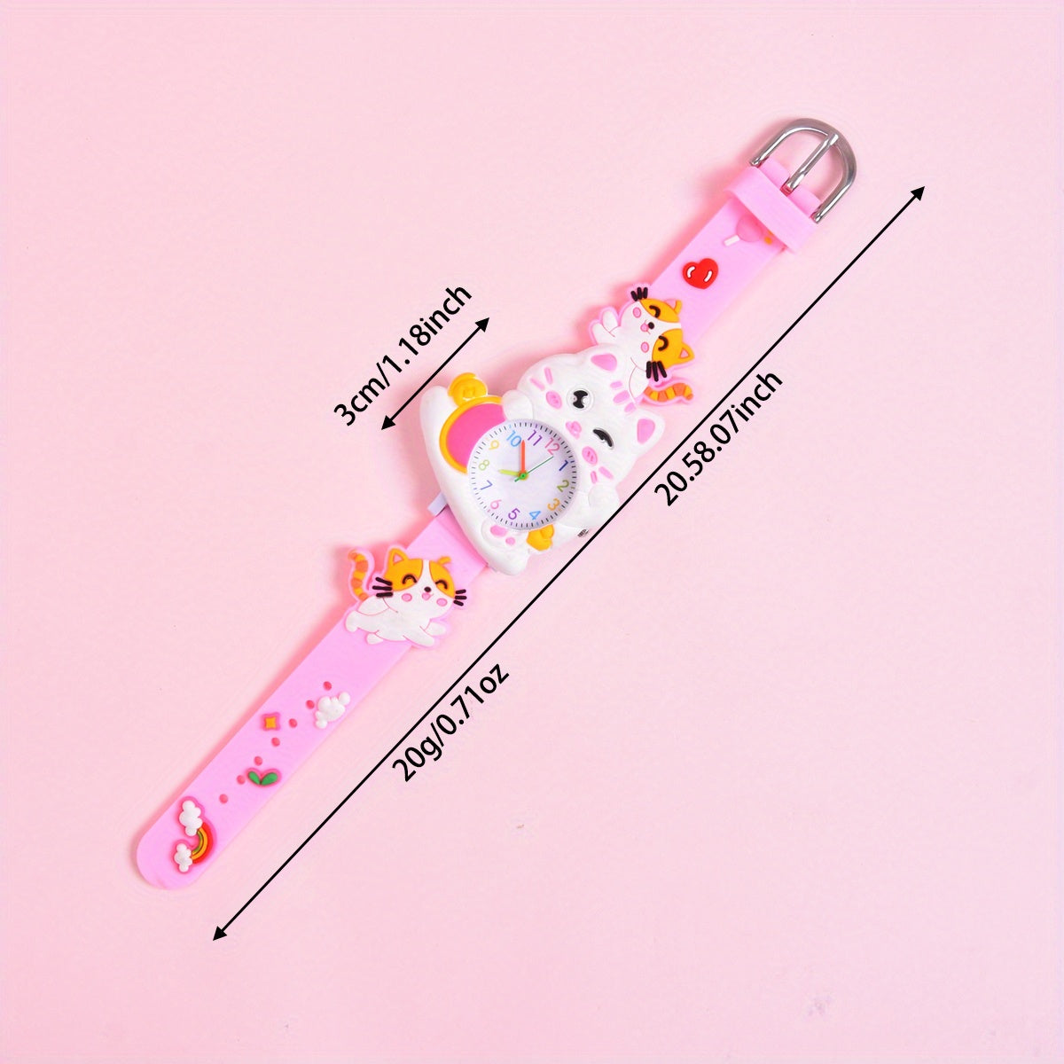 Girls Analog Watch Soft Pastel Pink Yellow Quartz Movement