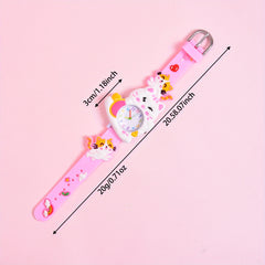 Girls Analog Watch Soft Pastel Pink Yellow Quartz Movement