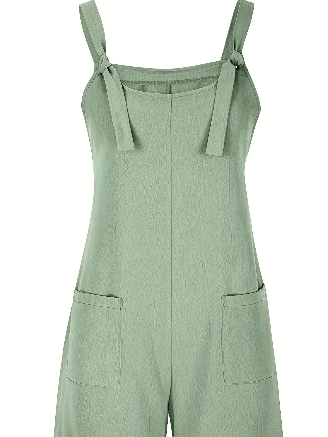 Sleeveless Wide Leg Pocket Front Romper Women's Clothing