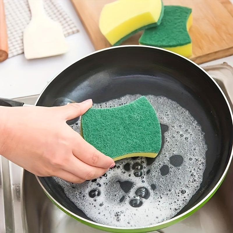 5pcs/10pcs Dishwashing Sponge Brush Home Kitchen Cleaning Non Scratch Durable
