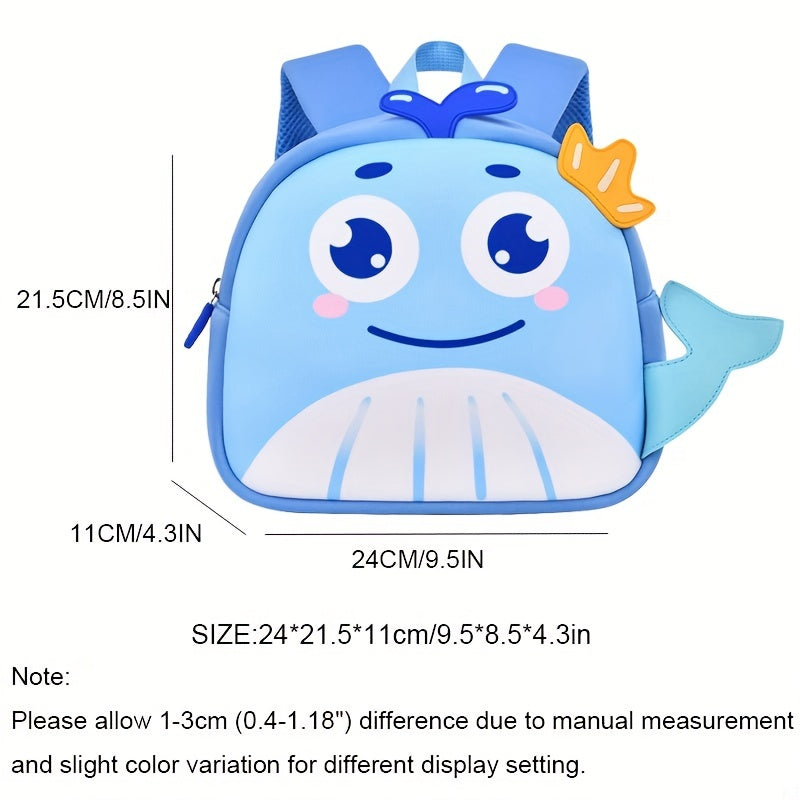 Kid's Cartoon Cat Whale Backpack w/ Anti-missing Rope - Primary School Bag