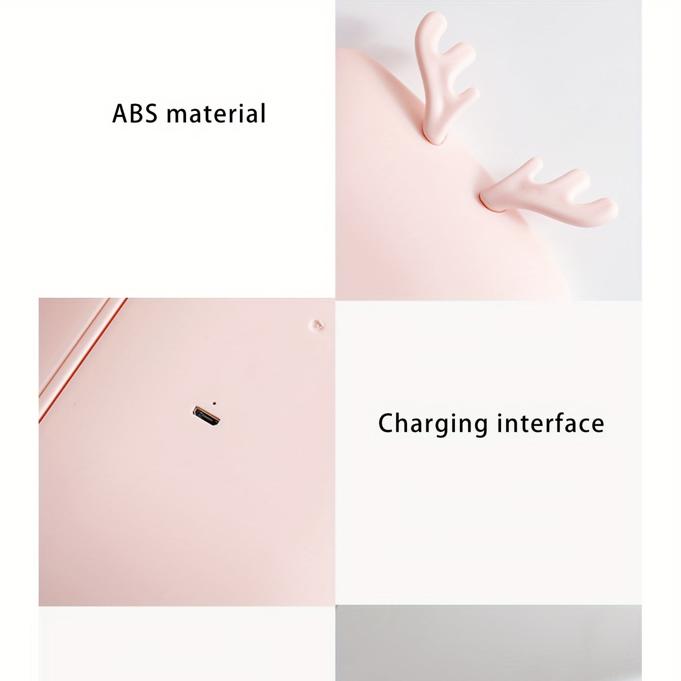 LED Light Makeup Mirror Antlers Decor Square Rechargeable Beauty Mirror