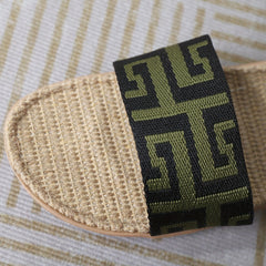 Women's Colorful Knit Strap Sandals Slip On Open Toe Flat Shoes