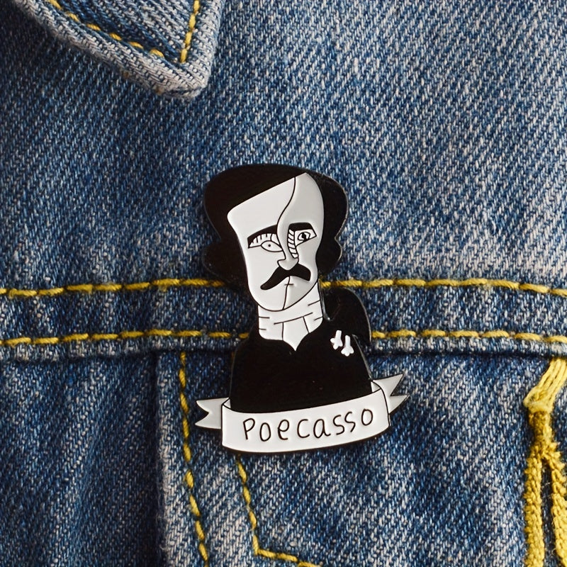 Cartoon Portrait Brooch Lapel Pin Badge Enamel Horror Gothic Punk Gift