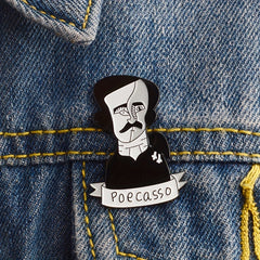 Cartoon Portrait Brooch Lapel Pin Badge Enamel Horror Gothic Punk Gift