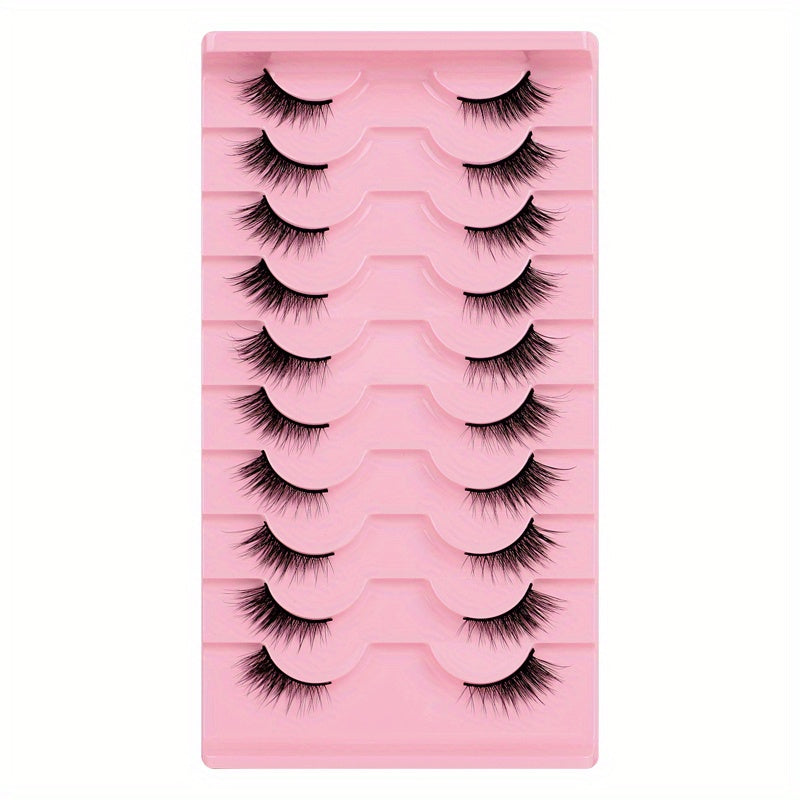 10 Pairs Fox Eye Style Natural False Eyelashes
