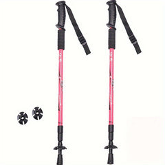 2pcs Telescopic Hiking Stick Lightweight Walking Pole