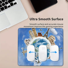 Printed Washable Mouse Pad for Office Laptops - Non-slip Rubber Base