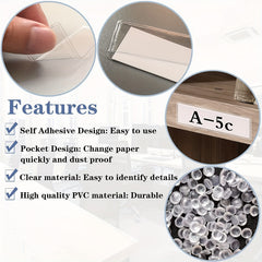 32pc Adhesive Label Holder for Shelves, Mailboxes, Kitchens - 10.92x3.05cm