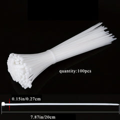 100pcs Cable Zip Ties 7.87inch Self Locking Nylon Cable Tie Wraps