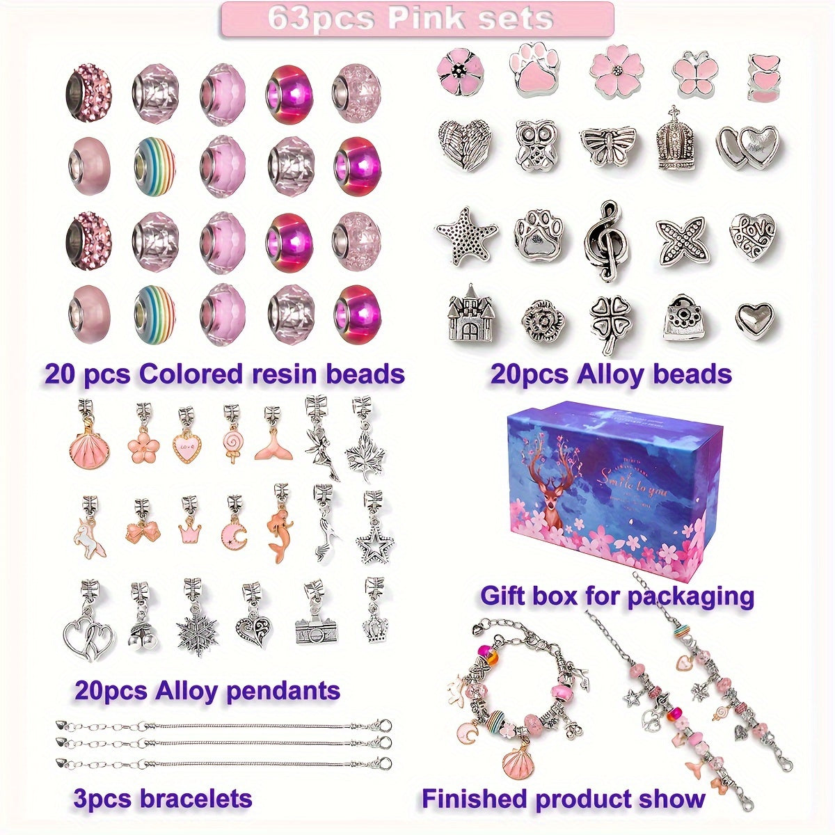 112pcs Bracelet Making Kit DIY Craft Set for Girls Jewelry Gift