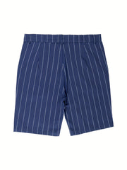 Men's Slim Fit Stripe Shorts Straight Leg