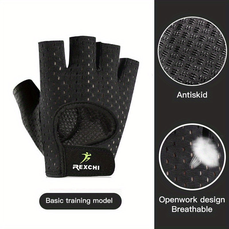 Half Finger Fitness Gloves Men Women Anti-slip Palm Protection Breathable