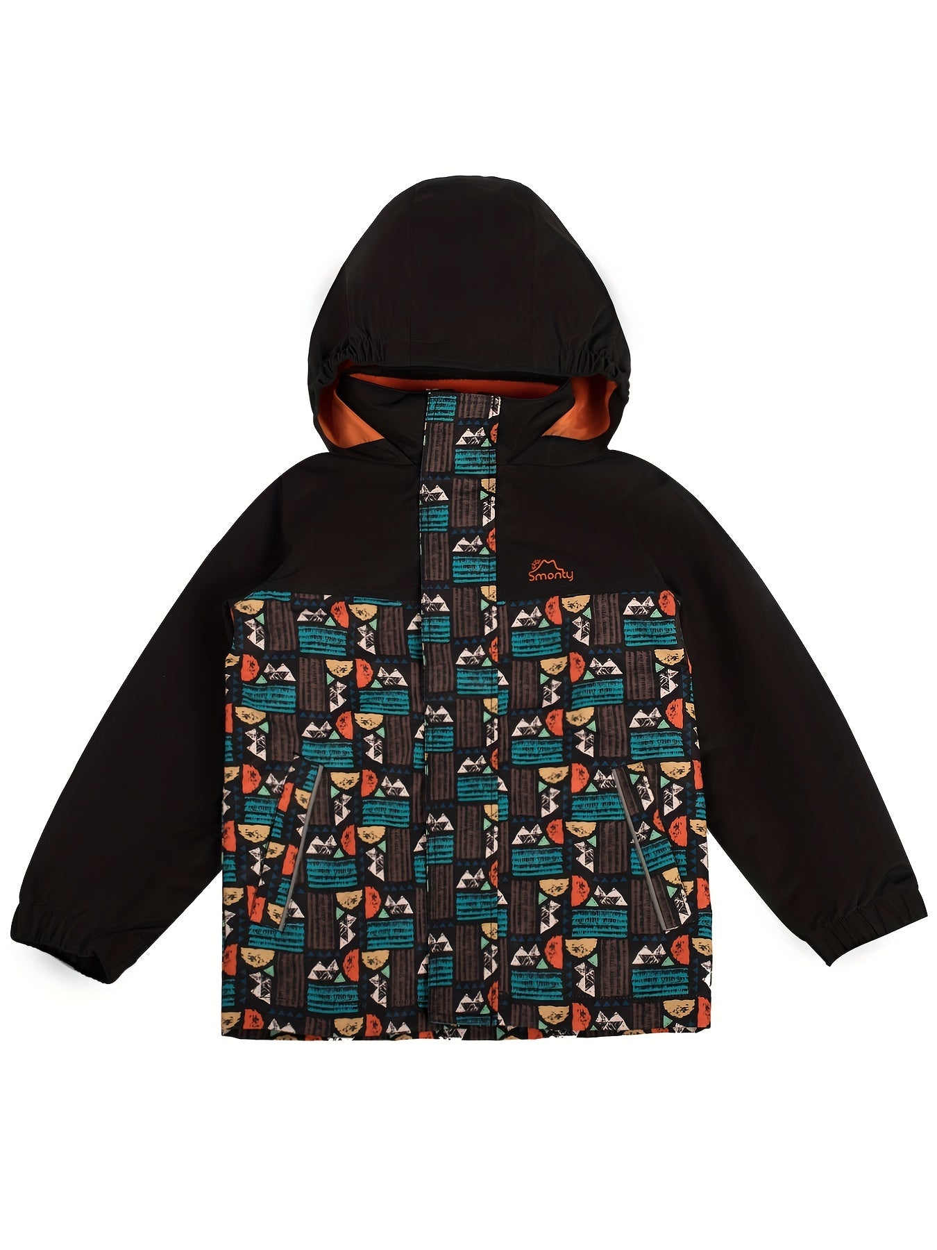 Kids Striped 3 In 1 Rain Jacket Waterproof Windbreaker With Fleece Lining