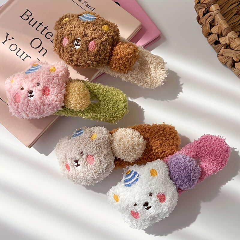 Colorful Bear Hairpin Girls Large Hair Clip