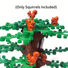 Mini Squirrel Block Toys Set Forest Animal DIY Desk Decoration Christmas Gift