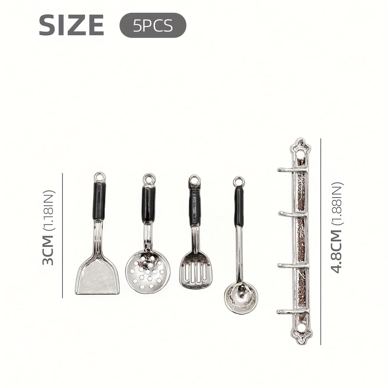 5pcs Dollhouse Kitchen Utensil Set 1 12 Scale Realistic Wall Decor Accessories