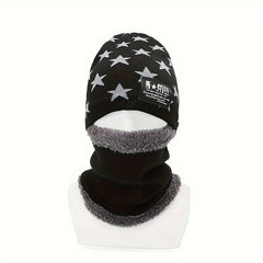 Men's Winter Knit Beanie Hat Coldproof Warm Velvet Ear Protection