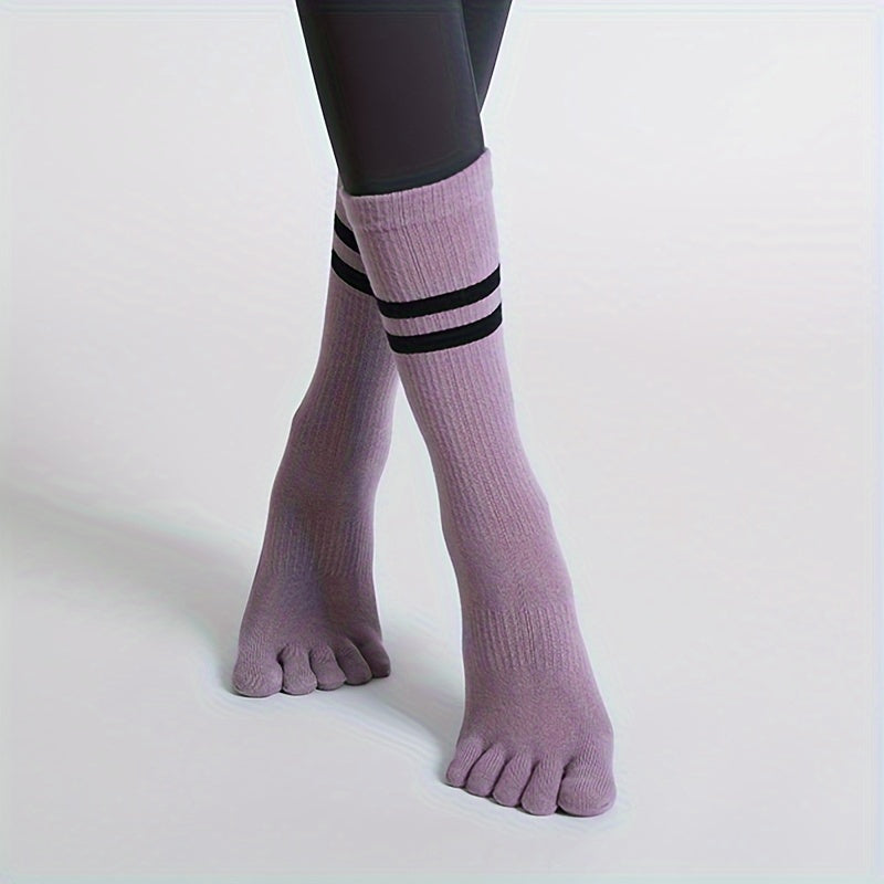 Toe Split Mid Tube Grip Socks Non slip for Yoga Pilates Ballet