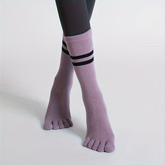 Toe Split Mid Tube Grip Socks Non slip for Yoga Pilates Ballet