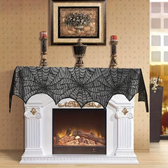 Halloween Lace Spider Web Tablecloth Flag Decoration