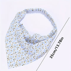 5pcs Floral Print Triangle Scarf Headband Elastic Turban Bandana Women