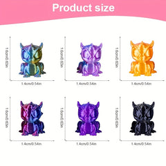3D Printed Dragon Figurines Mixed Colors Plastic Desk Decor Unique Gift