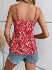 Floral Print V Neck Spaghetti Strap Top Sleeveless Cami