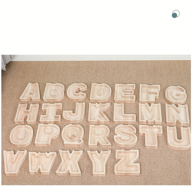 Wooden Piggy Bank Coin Piggy Bank DIY Children Letter Decorated Gift