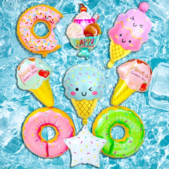 9Pcs Ice Cream Balloons Set Large Foil Mylar Balloons for Ice Cream Party Decor