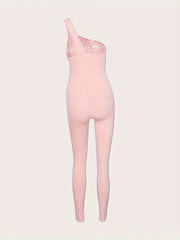 Ribbed One Shoulder Jumpsuit Women's Activewear