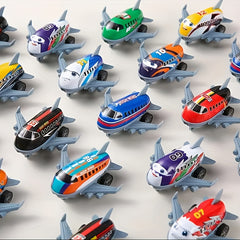 8 Mini Cartoon Metal Pull Back Airplane Toys for Kids' Party Carnival Presents