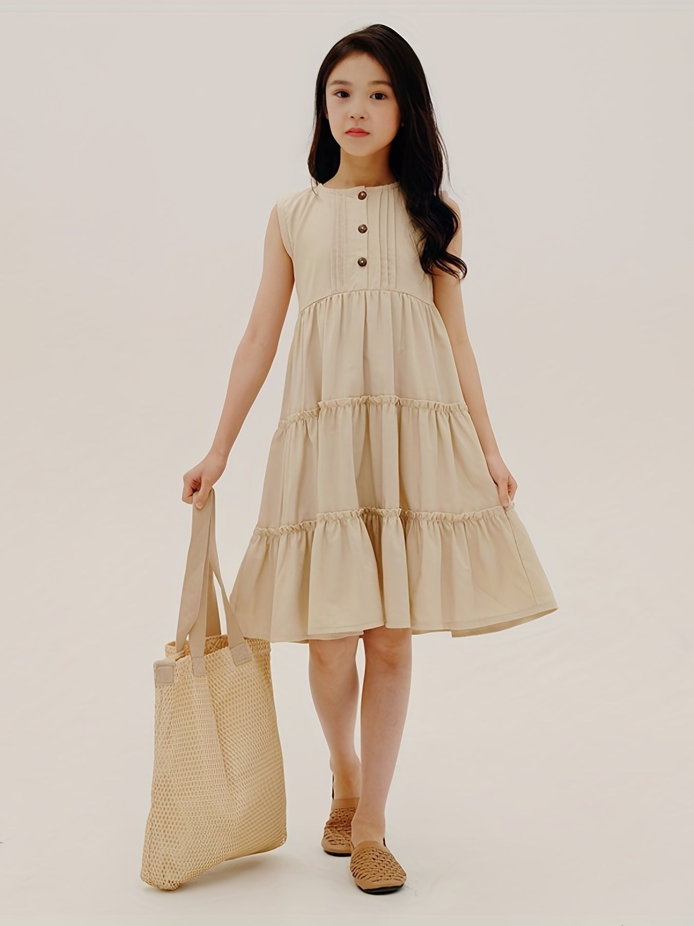 Girls' Sleeveless Princess Dress for Summer Parties