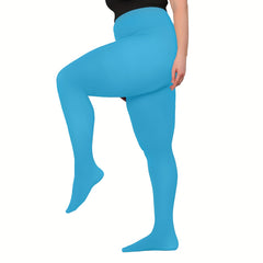 Solid Stretchy Control Top High Rise Semi Opaque Nylon Pantyhose