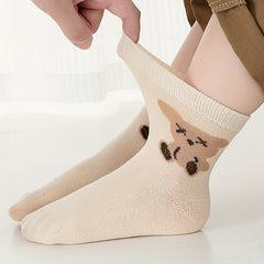 Kids Cartoon Teddy Bear Short Socks Breathable Comfy Anti-odor Children's Socks