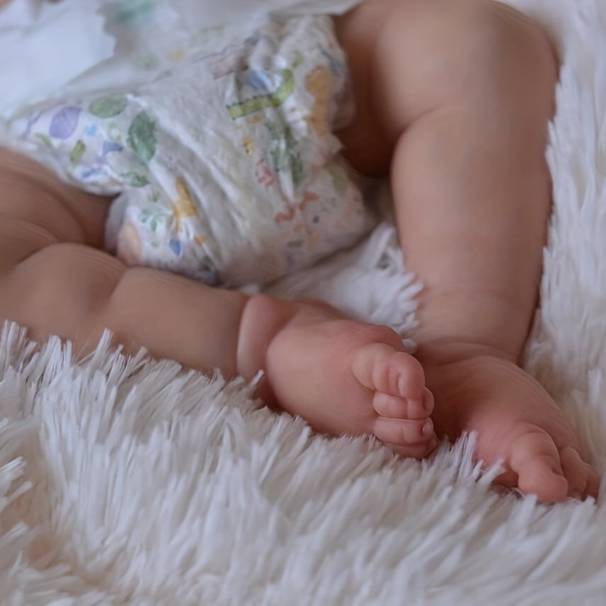 20in Full Body Silicone Reborn Toddler Girl Doll With 3D Skin Tone
