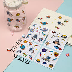 4pcs Cartoon Astronaut Waterproof Sticker for Space Cup Mug Notebook
