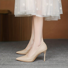 Solid Stiletto Heels Point Toe Pumps Comfy Work Shoes