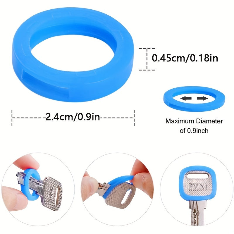 16pcs Coded Key Rings for Easy Organization